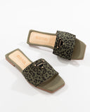 Sandalia Mule Estampado Leopardo | Bona