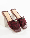 Sandalia Mule Estampado Leopardo | Bona