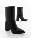 Bota Western Tacón Bloque Puntera Dorada
