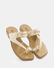 Sandalia T-Strap Metálica