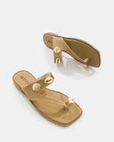 Sandalia T-Strap Metálica