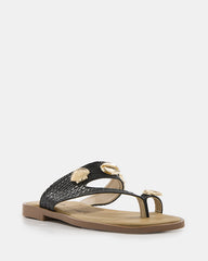 Sandalia T-Strap Metálica