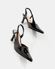 Tacones destalonados de punta fina con hebilla