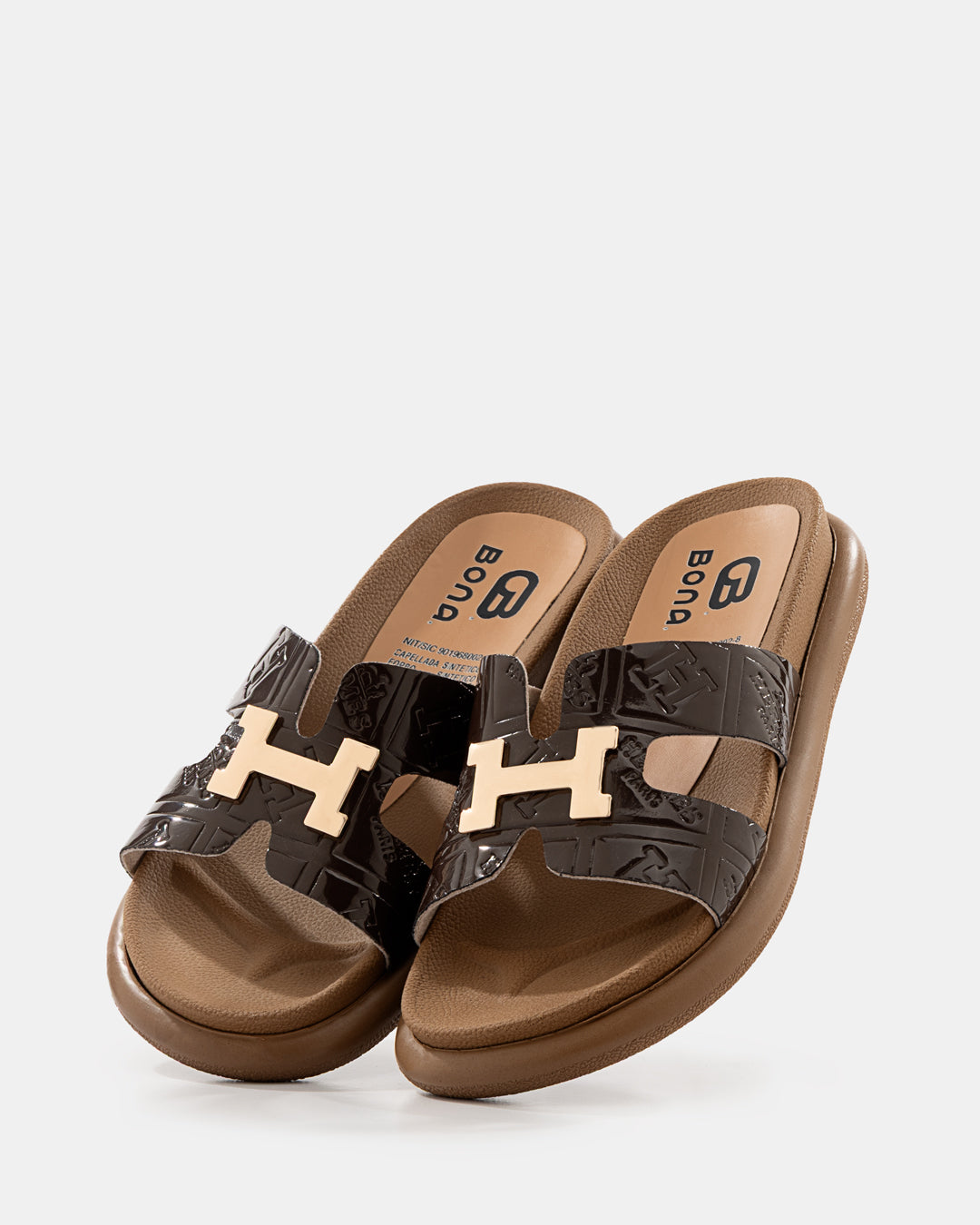 Slide Tira Ancha Broche Dorado Mujer Bona