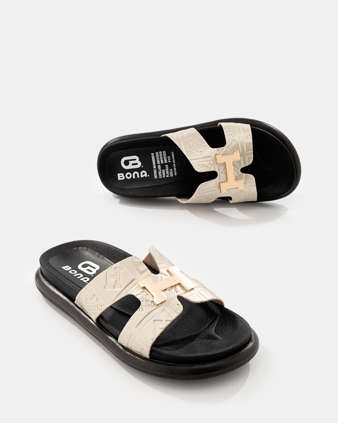 Slide Tira Ancha Broche Dorado Mujer Bona