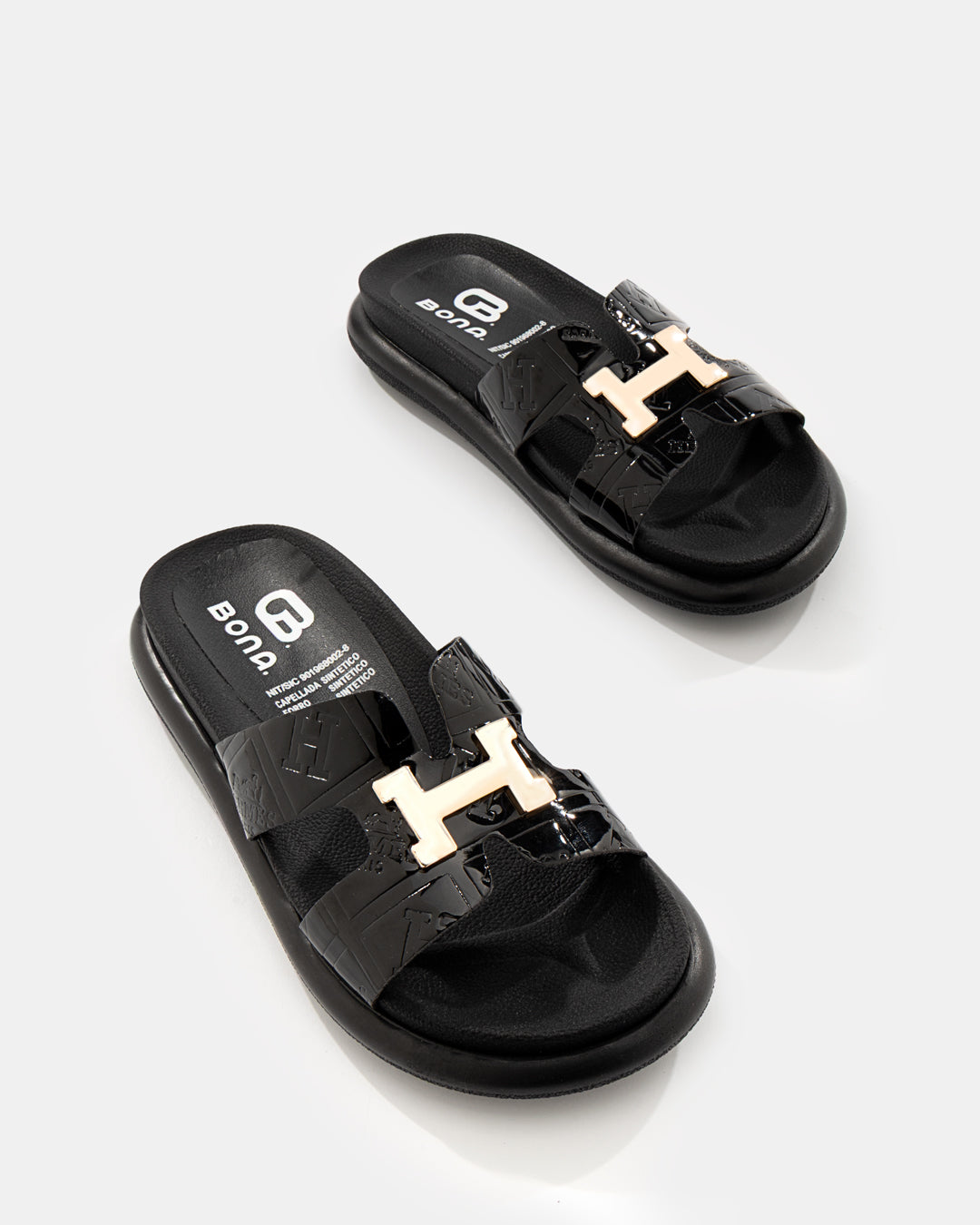 Slide Tira Ancha Broche Dorado Mujer Bona