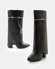 Botas de caña alta con detalle metálico