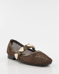 Zapato destalonado tejido con lazo