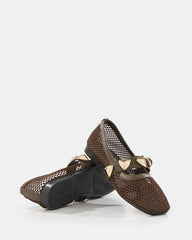 Zapato destalonado tejido con lazo