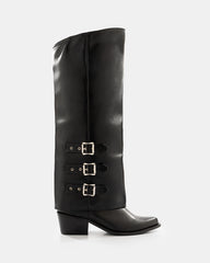 Bota Alta con Hebillas Laterales