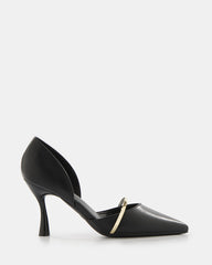 Tacones de punta fina con detalle cruzado