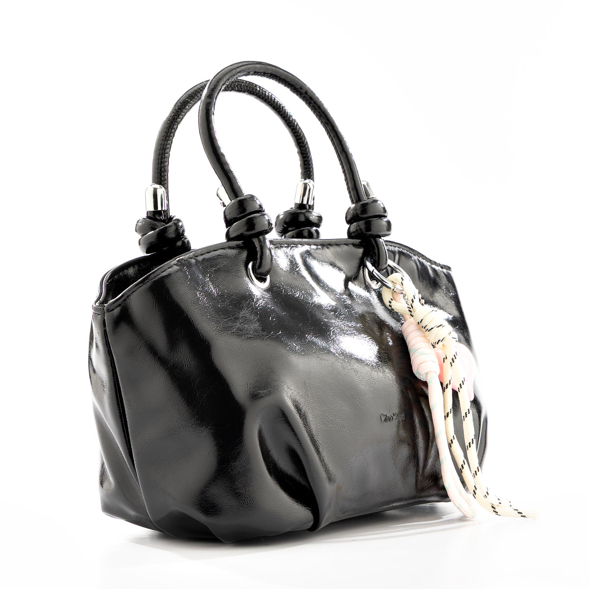 Bolsa Hobo Negra Brillante - 825BAG-140