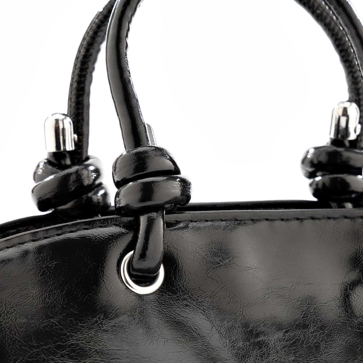 Bolsa Hobo Negra Brillante - 825BAG-140