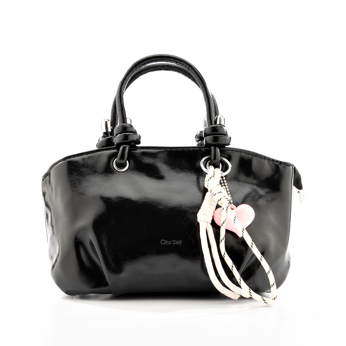 Bolsa Hobo Negra Brillante - 825BAG-140