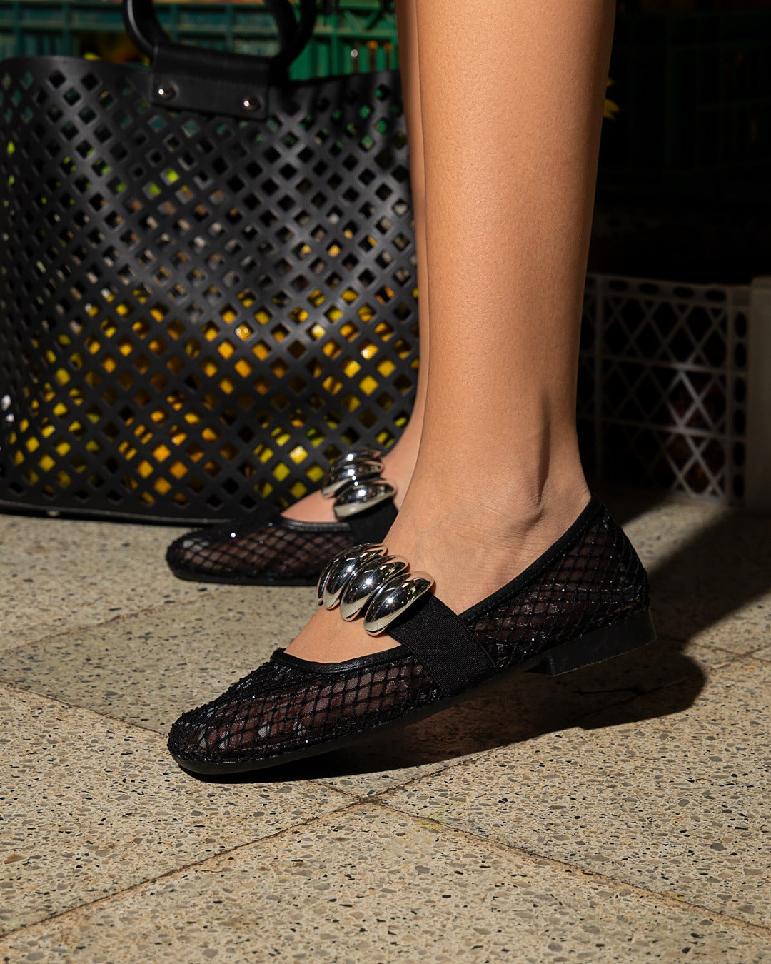 Baleta Malla con Hebillas - 18999